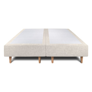 Lit avec tête de lit tapissée tissu et sommier tapissier Ep20