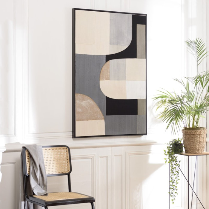 HOMER - Décoration murale 83x123cm formes abstraites n°2, cadre noir