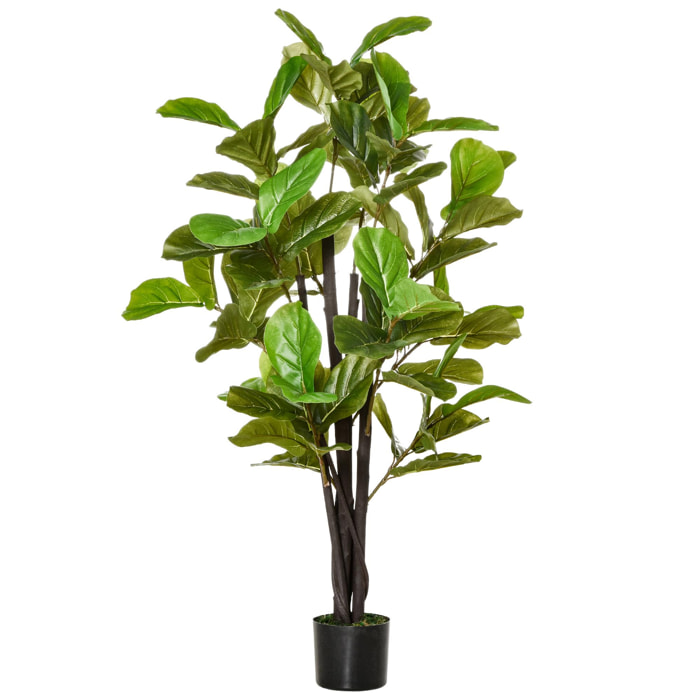 Ficus Artificial 130 cm Planta Artificial con 78 Hojas y Maceta Planta Artificial Decorativa para Interior y Exterior Hogar Salón Oficina Verde