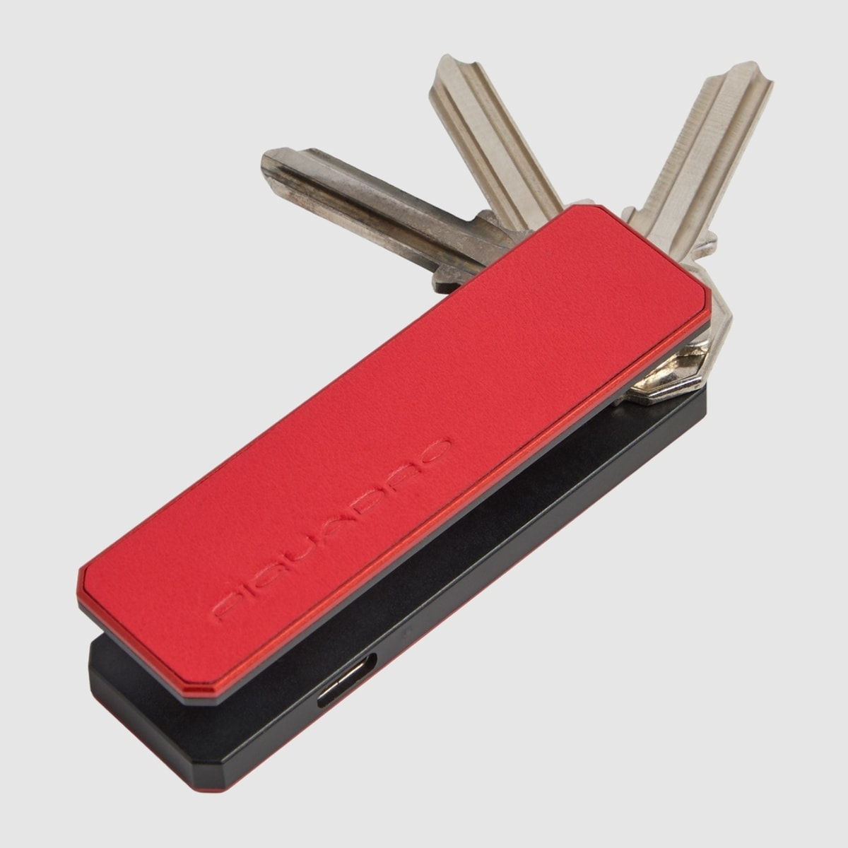 Piquadro Portachiavi personalizzabile in pelle con tracker