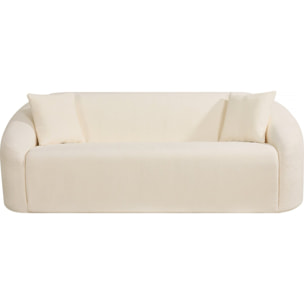 Canapé droit fixe en tissu "Ondine" - 3 places - Beige