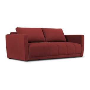 Canapé convertible avec coffre de rangement "Madrid" 3 places en tissu structurel rouge
