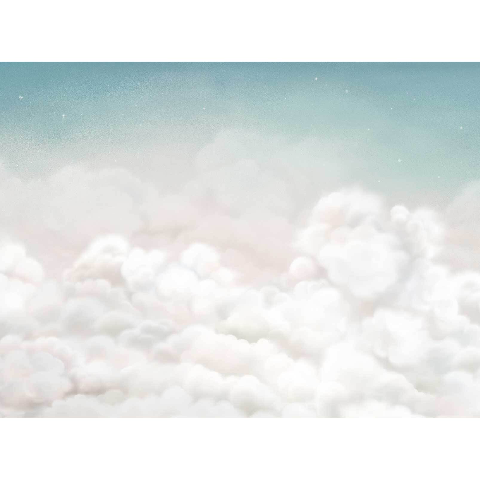 Papier peint nuages doux chambre bébé - Nuages de Ouate Intissé
