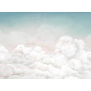 Papier peint nuages doux chambre bébé - Nuages de Ouate Intissé