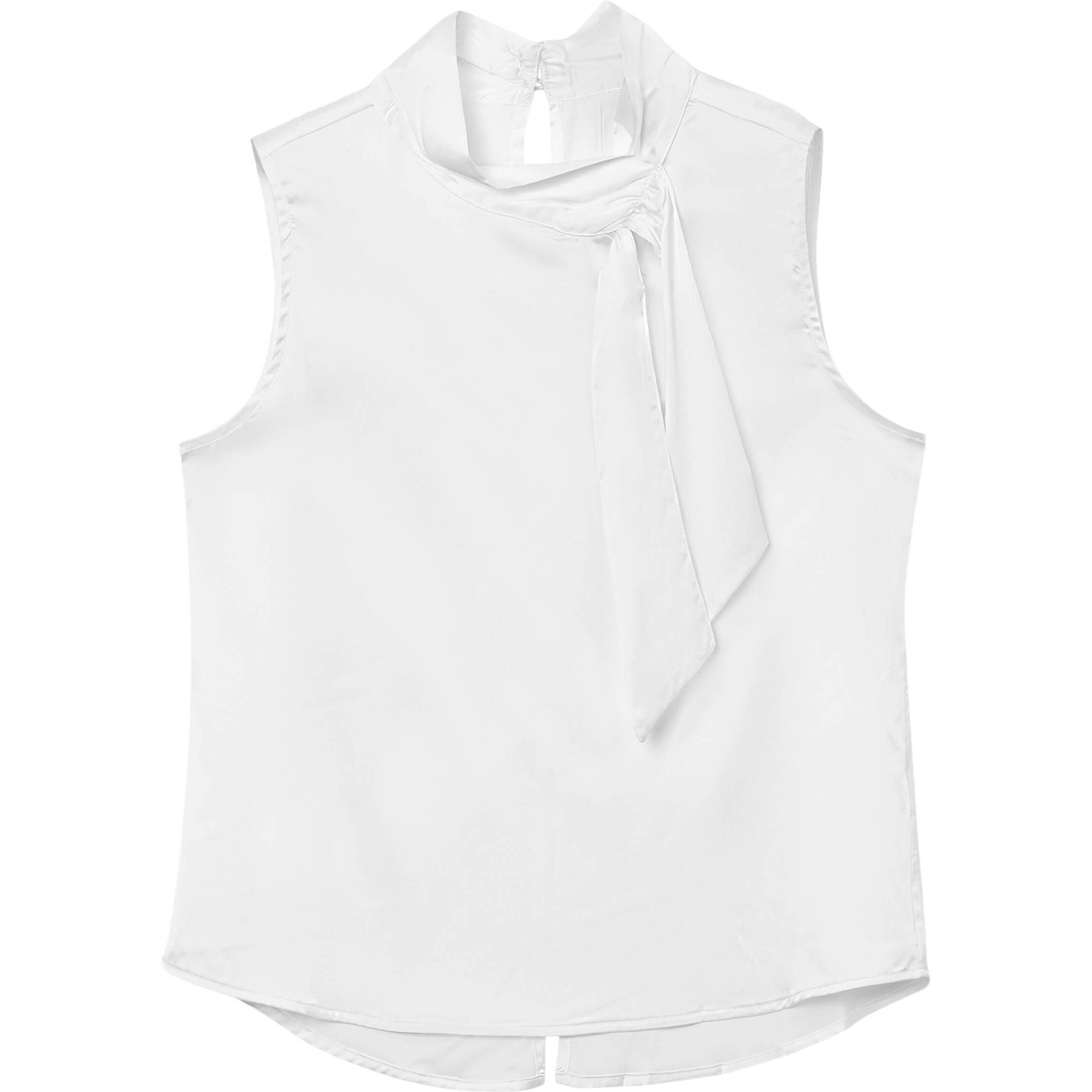 Blusa smanicata con fiocco