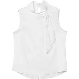 Blusa smanicata con fiocco