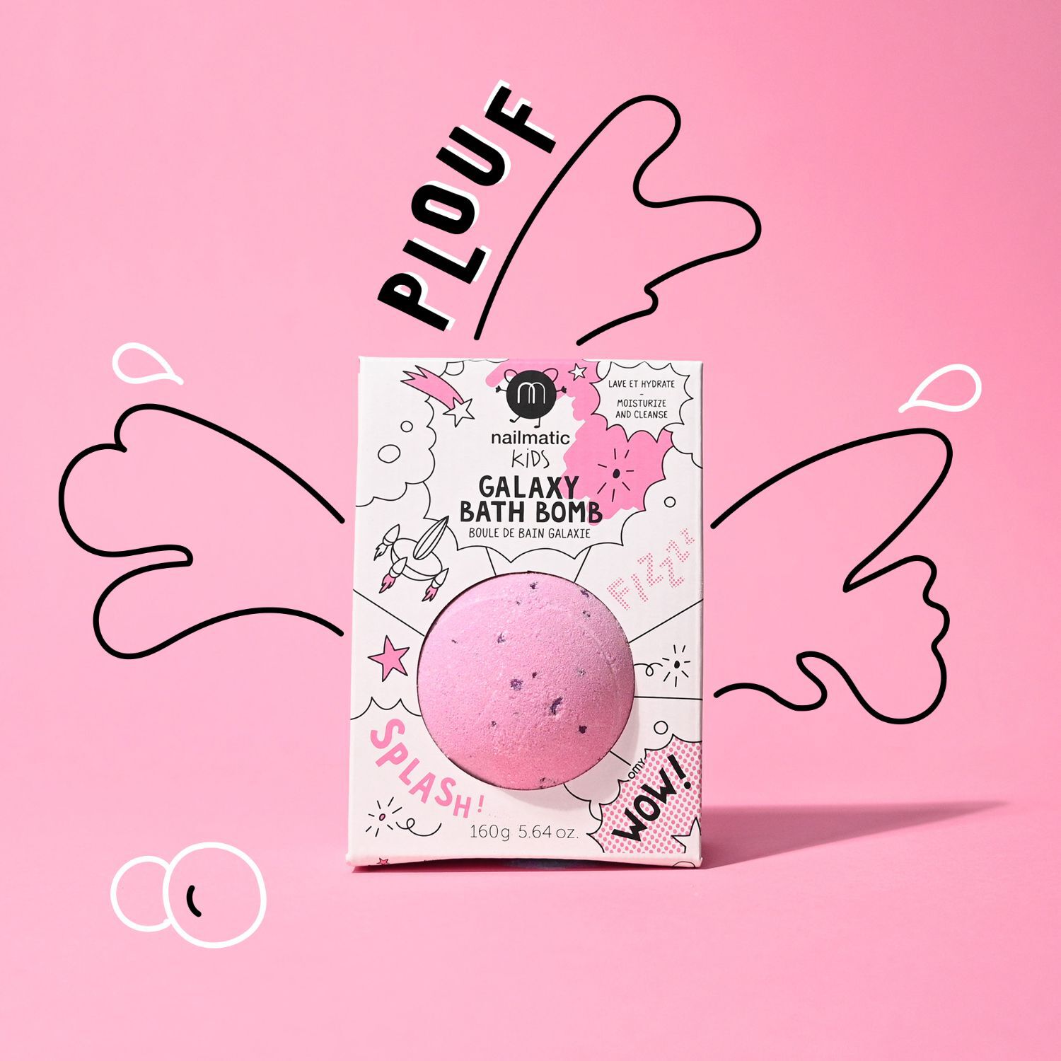 Galaxy Bath Bomb - Cosmic - Boule de Bain Effervescente et Apaisante - Rose 160 g