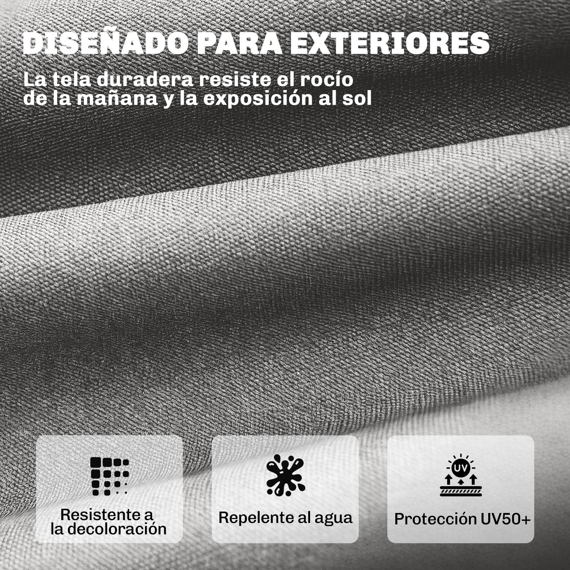 Cojín para Banco Exterior, Cojín para Banco y Tumbona de Jardín con Correas de Sujeción, Protección UV50+, Rebote Lento, para Interior y Exterior, 198x65x13 cm, Gris Claro