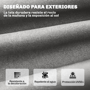 Cojín para Banco Exterior, Cojín para Banco y Tumbona de Jardín con Correas de Sujeción, Protección UV50+, Rebote Lento, para Interior y Exterior, 198x65x13 cm, Gris Claro