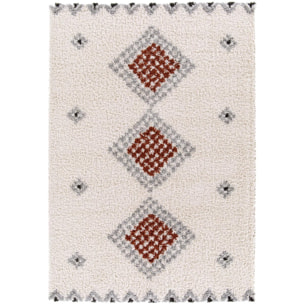 Tapis Shaggy longues mêches et aux motifs traditionnels Berbères