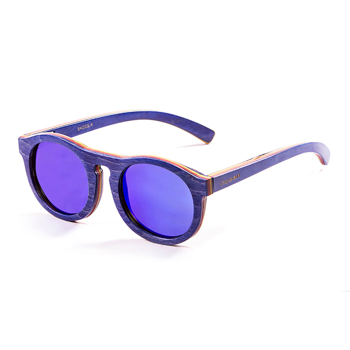 Gafas de sol OCEAN FIJI - De madera azul skate y / Revo azul