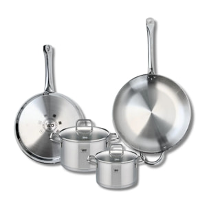Ensemble de 2 Poêles de cuisson 28 et 32 cm et 2 faitouts 16 et 20 cm Elo Profi Citrin