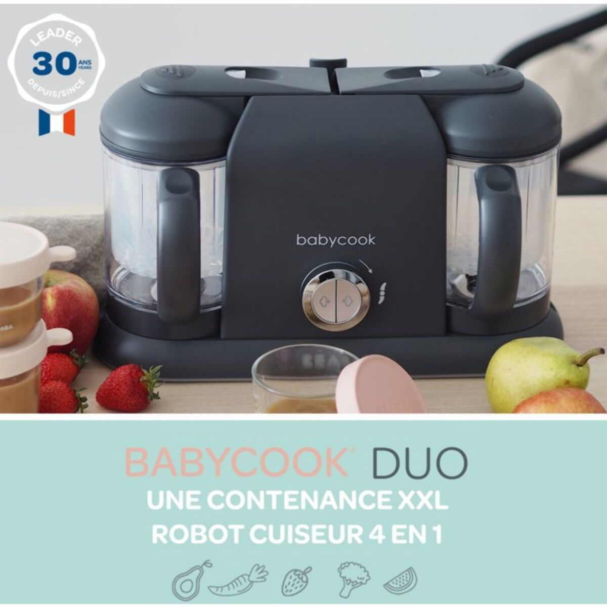 Mixeur Cuiseur Bébé BEABA Babycook Duo Dark Grey