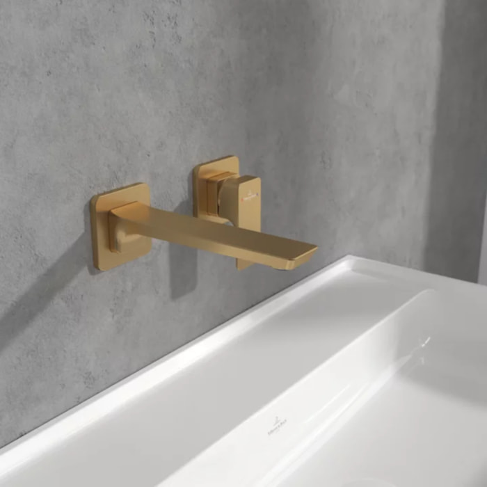 Mitigeur lavabo mural Subway 3.0 Brushed Gold