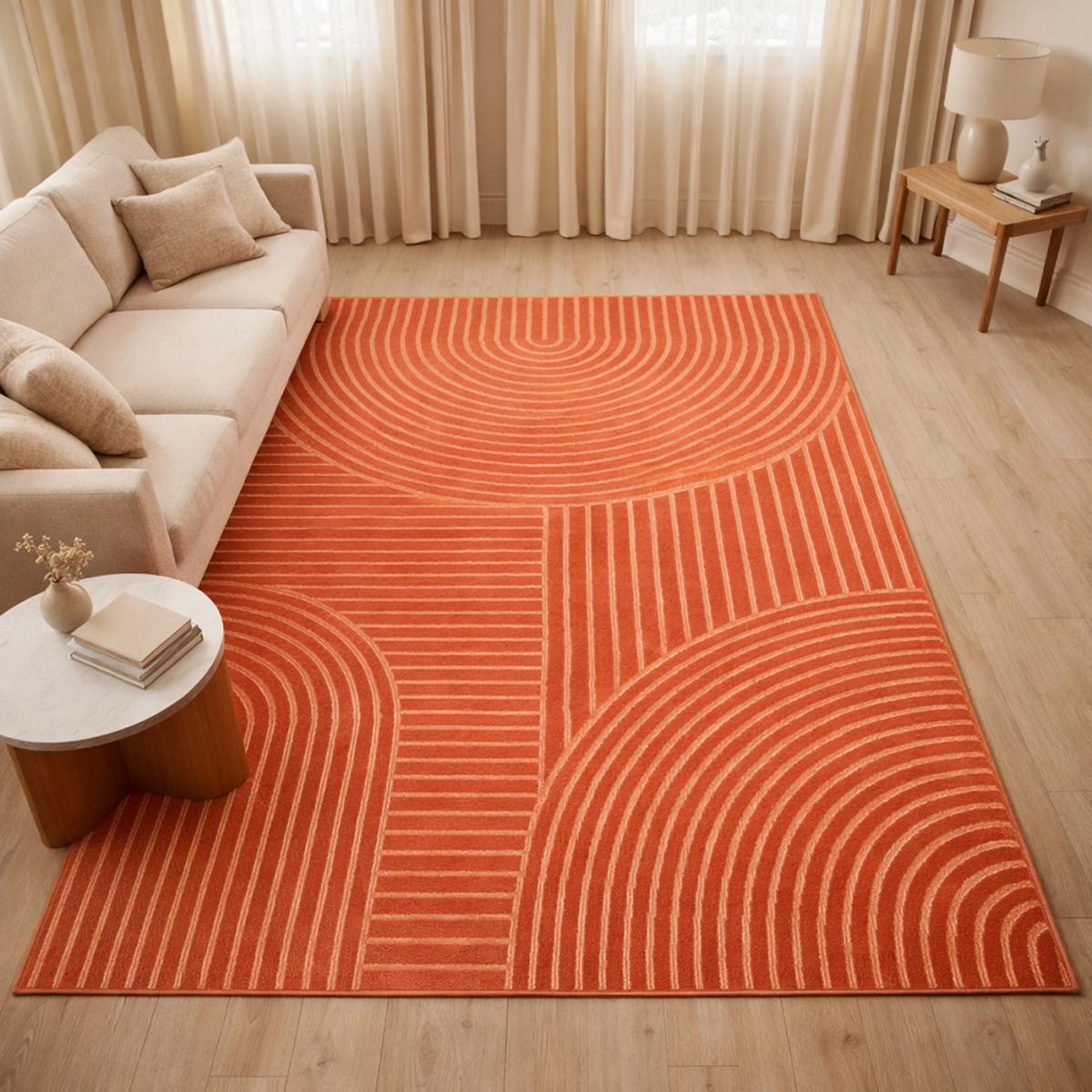 Tapis salon et chambre tissé motif géométrique SUDU