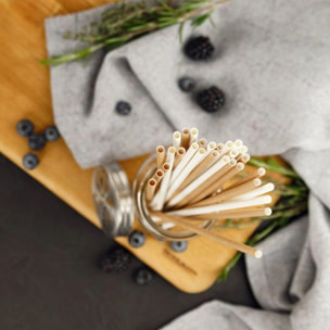 Lot de 60 pailles en papier brun et blanc 24 cm Fackelmann Bar Concept