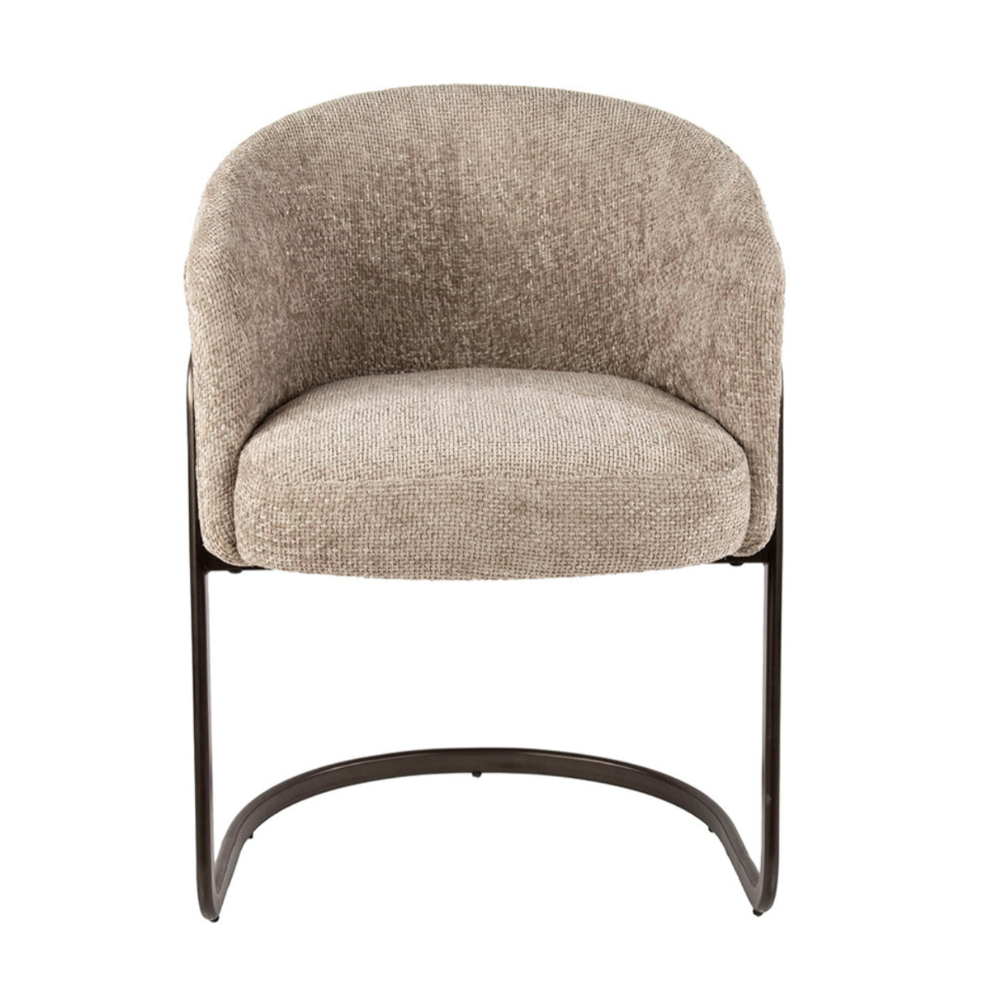 Teo - lot de 2 chaises - pieds en métal - en tissu texturé - Sable