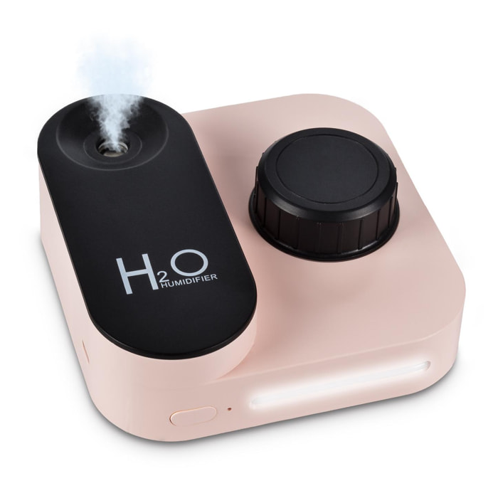 Humidificador universal con adaptador para botellas de agua.Batería recargable incorporada. Adaptador con tapón de rosca de 30mm.