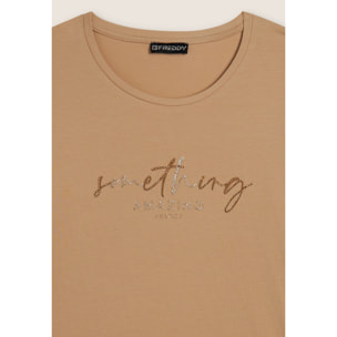 T-shirt a maniche lunghe con scritta “Something Amazing”
