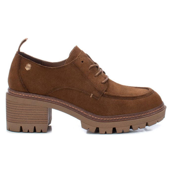 Zapato blucher/derby de piel camel