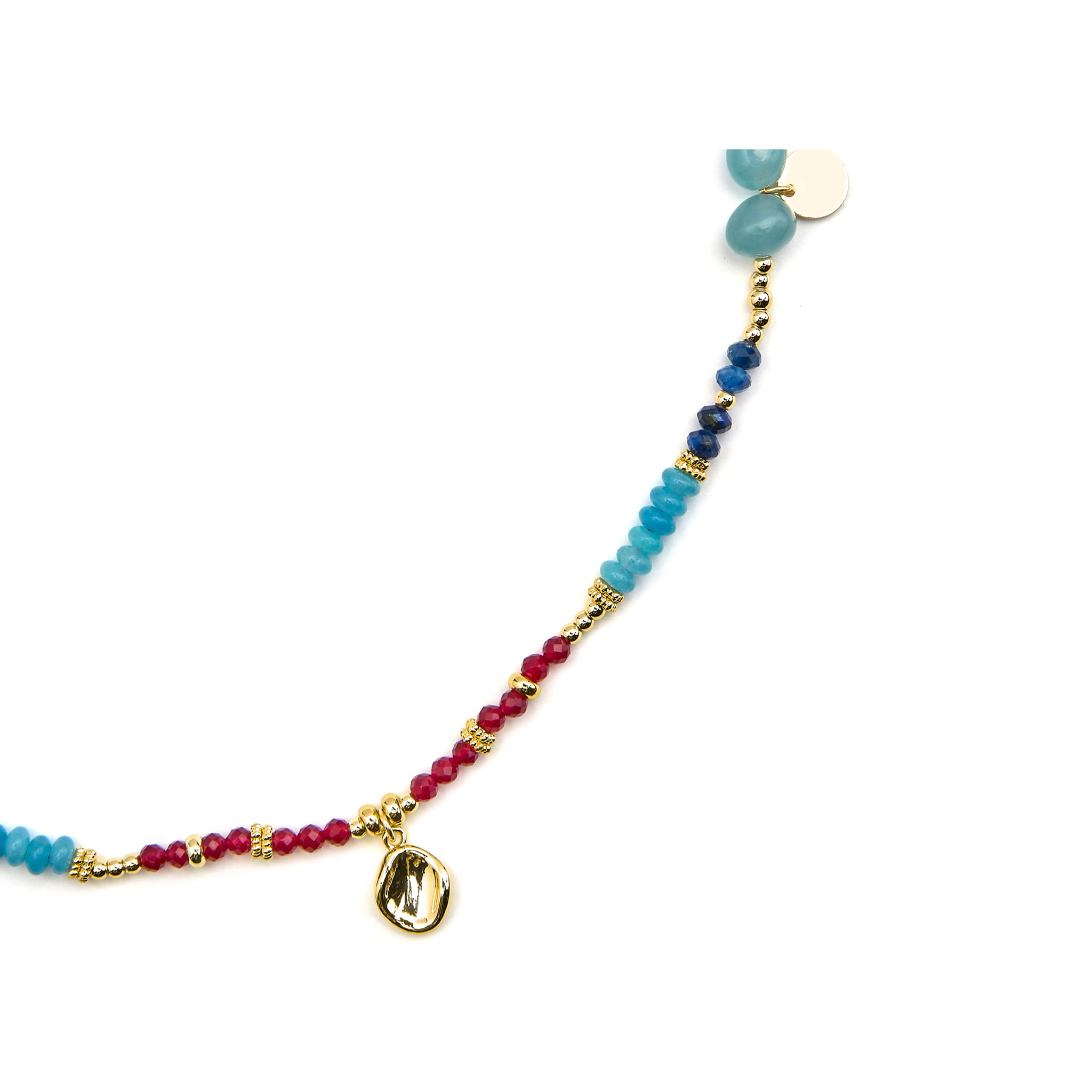Collar con Cristal Multicolor acabado oro 18k