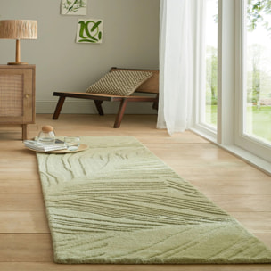 Tapis en laine de couloir FEUILLAGE Sauge
