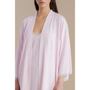 Vestaglia donna in cotone con manica 3/4 e cintura in vita articolo cherry bloom Noidinotte