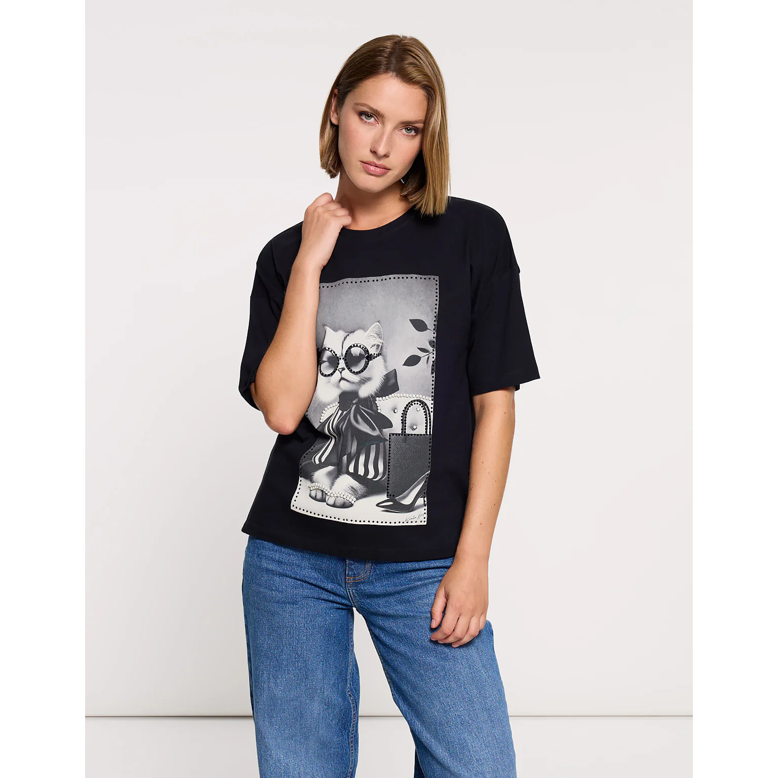 Camiseta Manga Corta Negro - Gatet