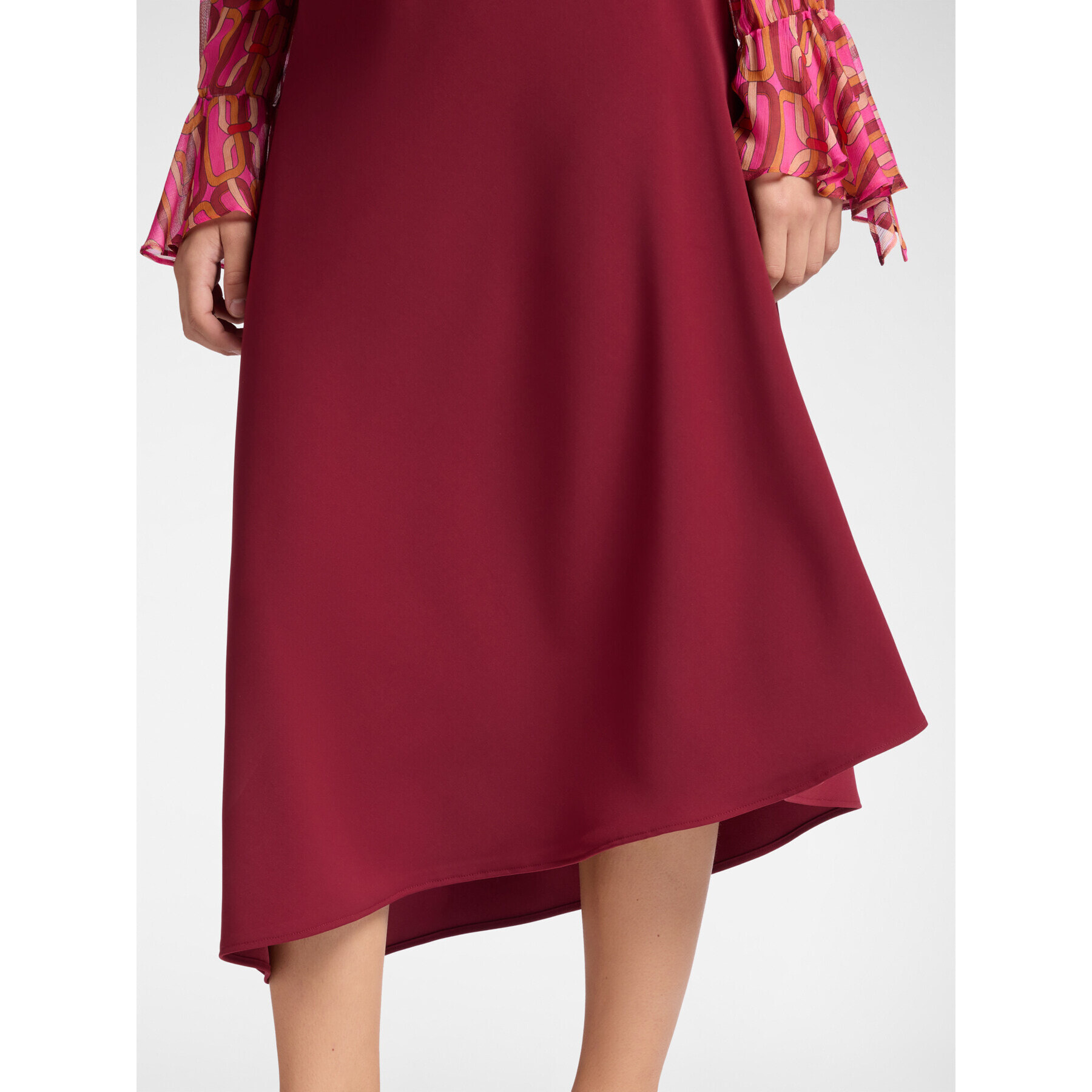 Elena Mirò - Gonna asimmetrica in cady stretch - Bordeaux