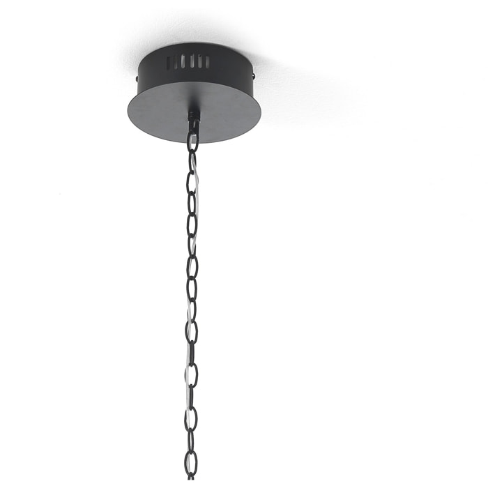 Suspension Tomasucci DOME, en acier et verre, noir