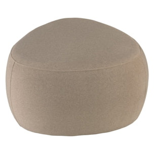 LEOPOLD - Pouf forme galet n°3 en tissu effet velours beige foncé