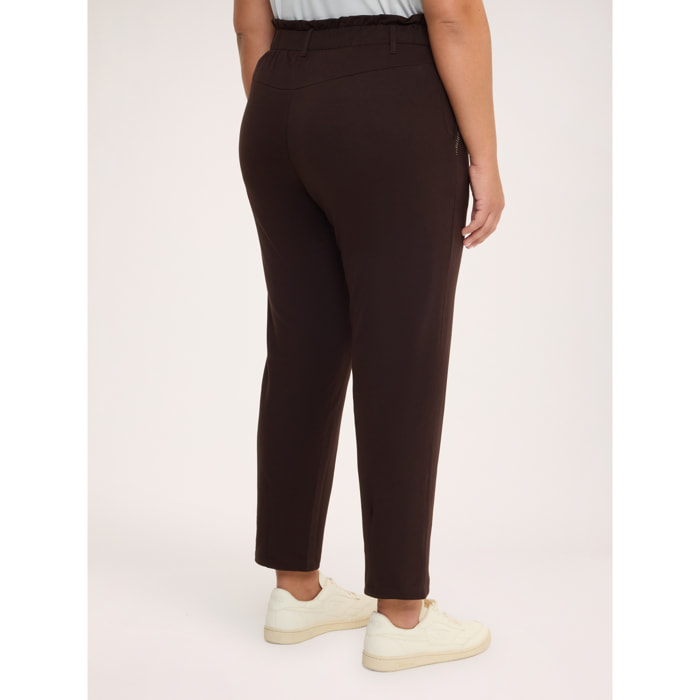 Fiorella Rubino - Pantaloni Balloon in felpa di cotone - Marrone