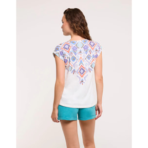 Camiseta Manga Corta Azul - Leafix
