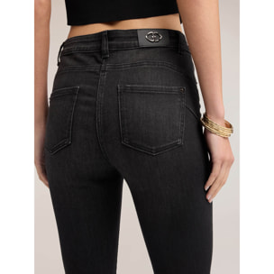 Motivi - Jeans flare en denim lavado negro - Negro