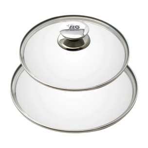 Lot de deux couvercles de cuisson 20 cm et 24 cm avec poignée en inox Galant Elo