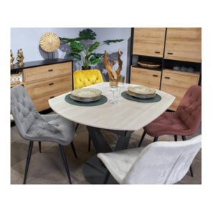 Table extensible ovale 120/180 en céramique effet bois - VESSEL