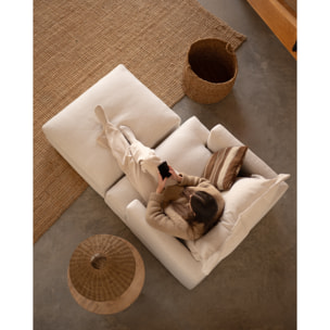 Puf tono blanco roto de 96x80cm Alto: 40 Largo: 96 Ancho: 80