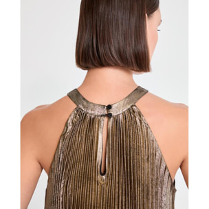 Abito plissettato color oro