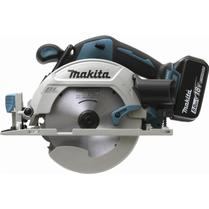 Scie circulaire 18 V Li-Ion 5 Ah Ø 165 mm MAKITA - 2 batteries, chargeur, coffret - DHS680RTJ