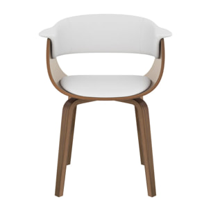 Chaise en cuir synthétique blanc - Piada