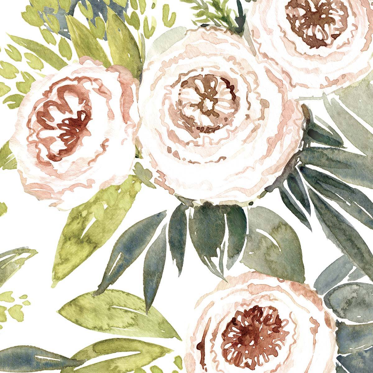 Papier peint rose pivoine en douceur Intissé