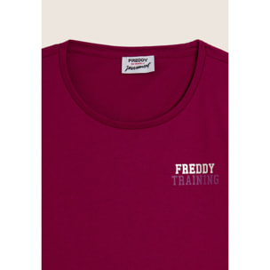 T-shirt Regular Freddy Training con Glitter sul Cuore
