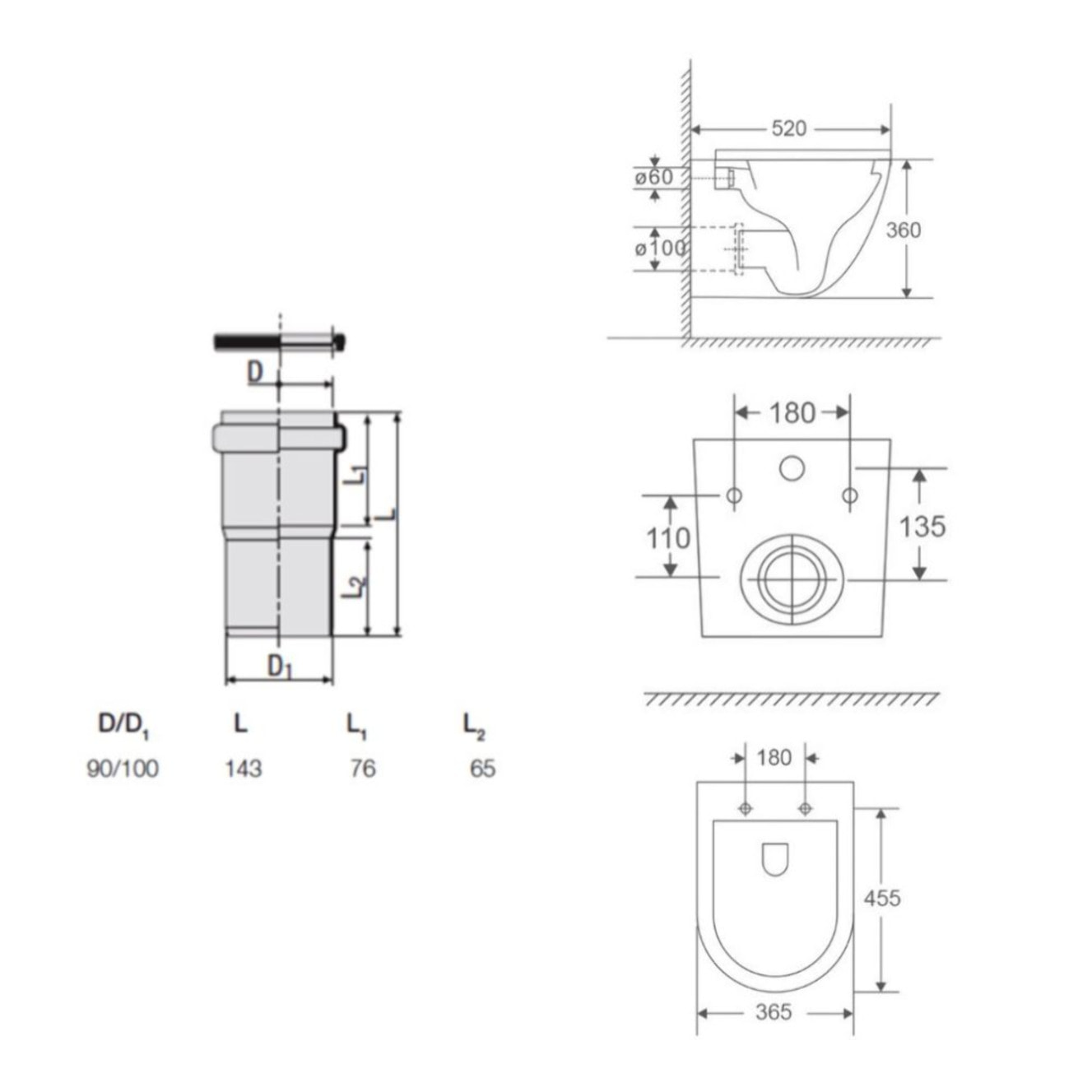Pack WC bâti ECO 2L Swiss Aqua Technologies + WC suspendu Swiss Aqua Technologies + plaque chrome brillant (STEST67WR05-FR)