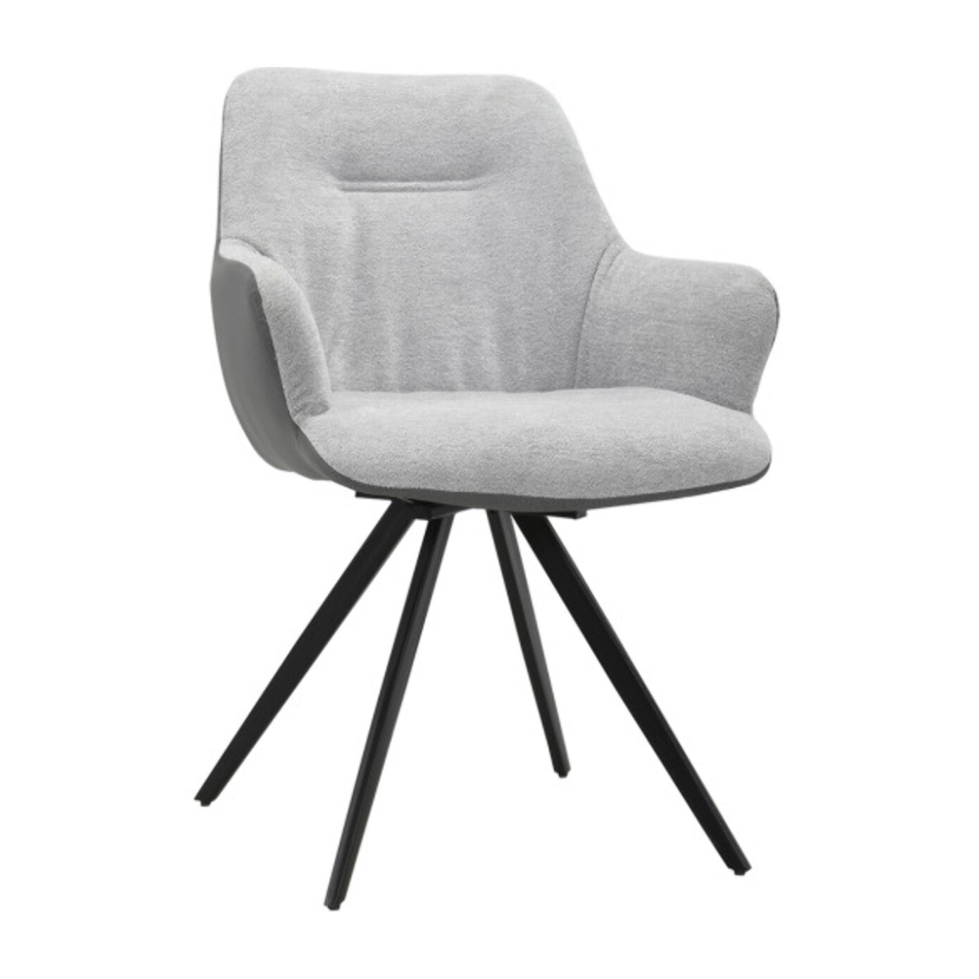 Fauteuil rotatif 180 en tissu soft avec accoudoirs - 2 coloris - ODILE