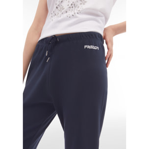 Pantaloni sportivi in cotone interlock fondo dritto