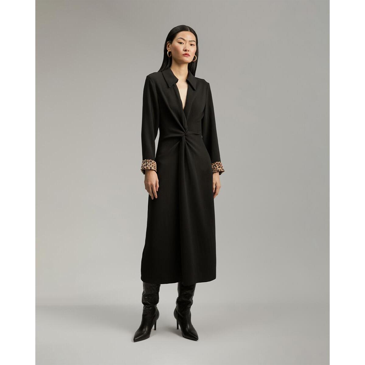 Abito lungo in crêpe annodato