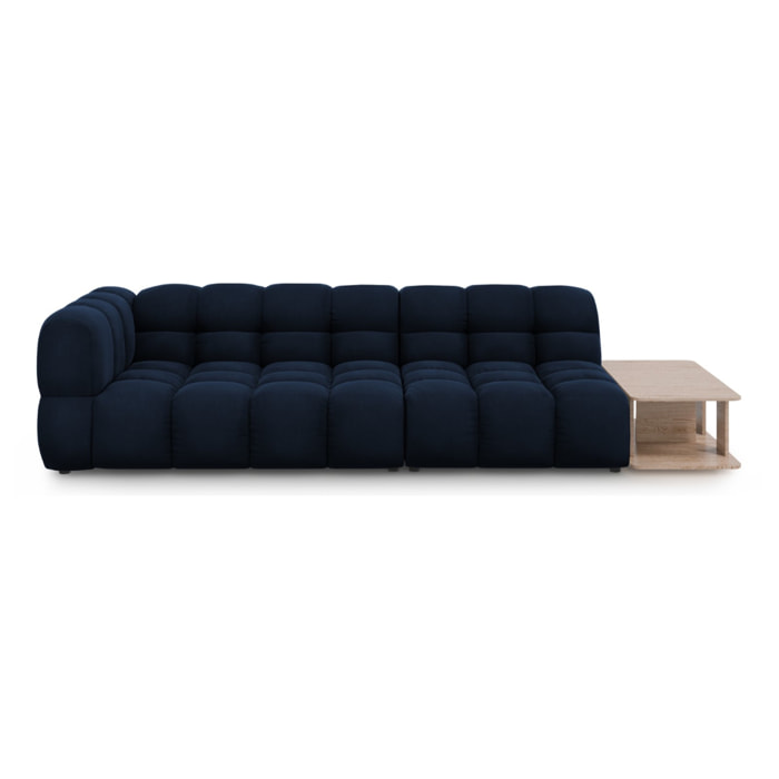 Canapé modulable droit "Sky" 4 places en velours bleu roi