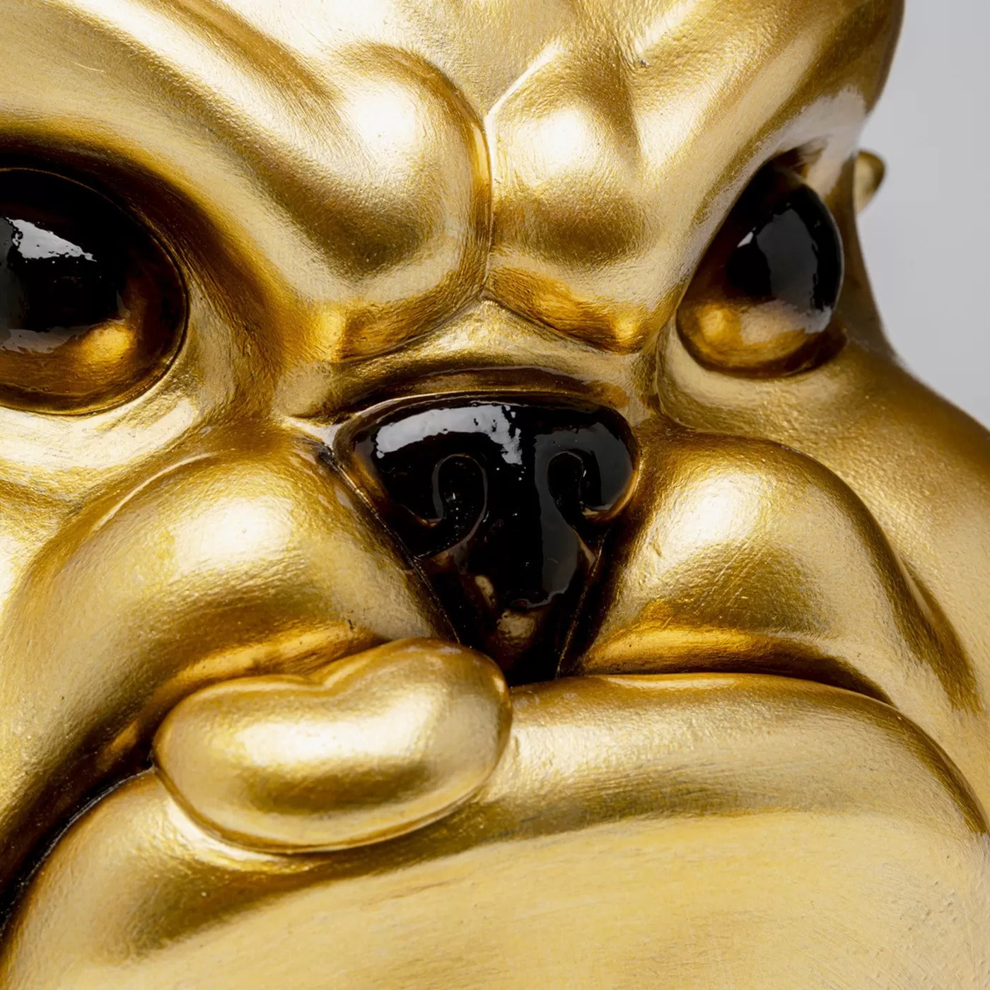 Déco chien féroce doré coulées de peinture XL Kare Design