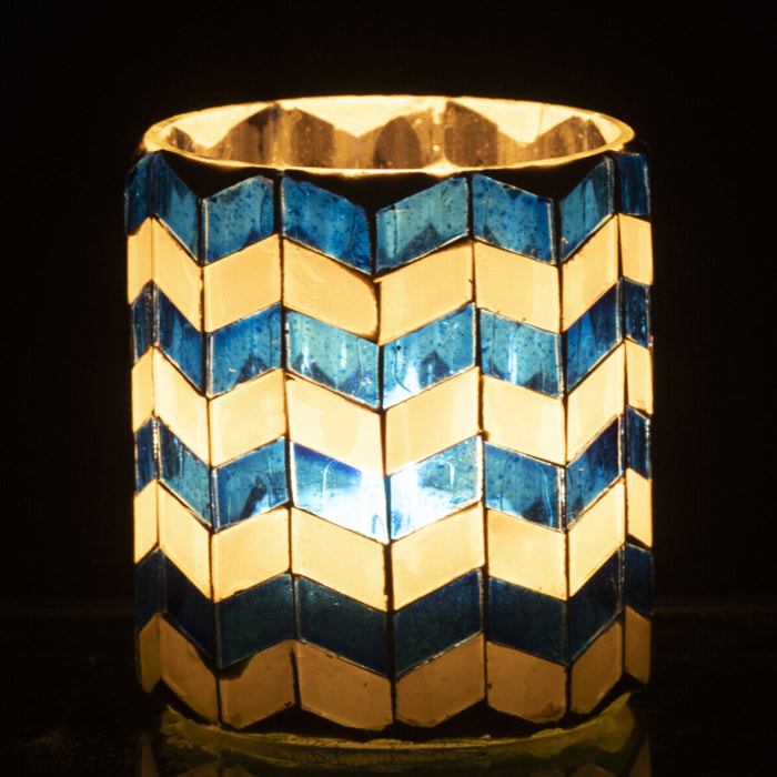 J-Line Chandelier - verre - bleu/blanc - small - 2 pièces