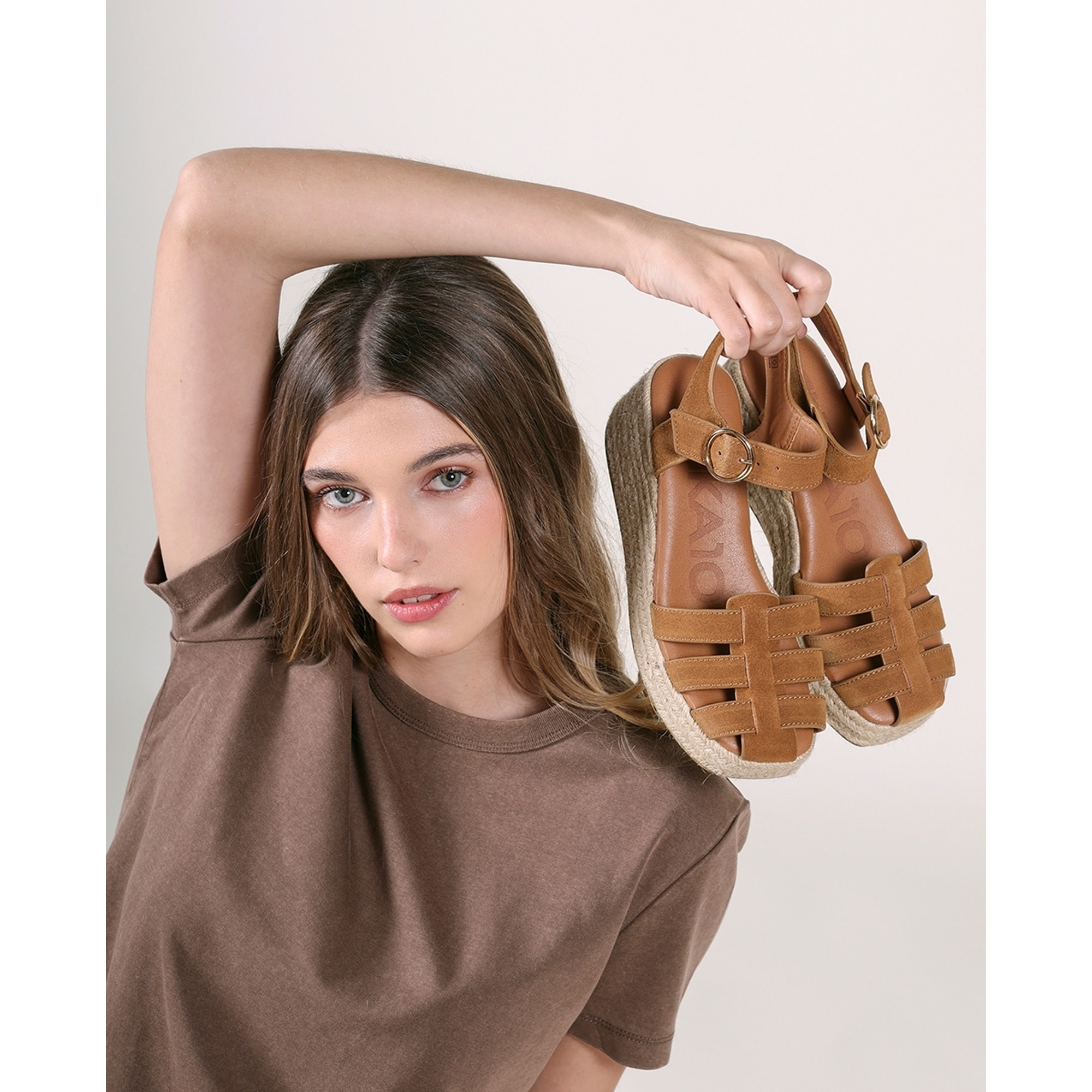 Sandalias de Serraje - Cuero - Tacón: 6 cm